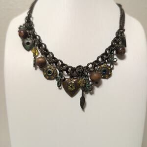 Vintage Style Bronze Charm Victorian Necklace